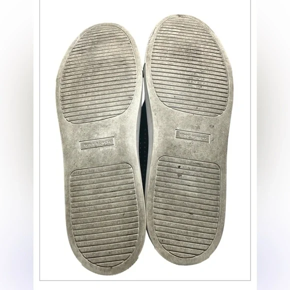 Tory Burch Lennon Dark Navy Blue Slip-On Loafers Lazer Cut Size 10 - Picture 5 of 9